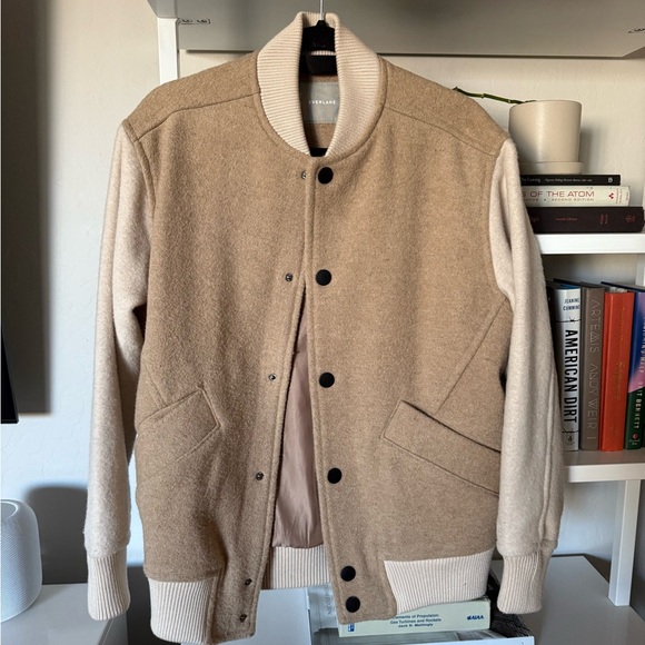 Everlane Rewool Varsity Bomber Jacket - Cream - Picture 4 of 5